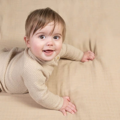 سترة قطنية ناعمة محبوكة - رملي