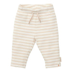 Organic Cotton Trousers - Stripe Sand / White