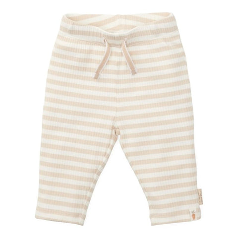 Organic Cotton Trousers - Stripe Sand / White