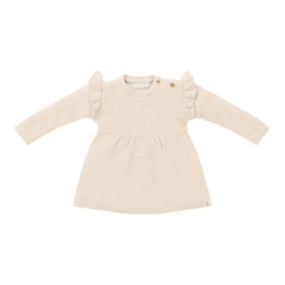 فستان من القطن الناعم المحبوك - رملي