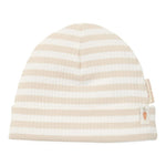 Newborn Baby Hat - Stripe Sand / White