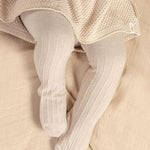 Soft Knit Cotton Tights - Sand