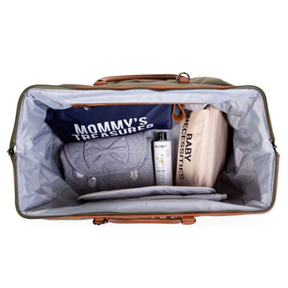 حقيبة أمي من قماش كاكي الكبير