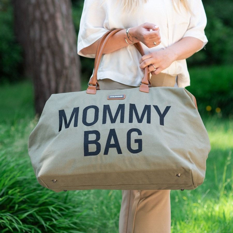 حقيبة أمي من قماش كاكي الكبير