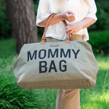 حقيبة أمي من قماش كاكي الكبير
