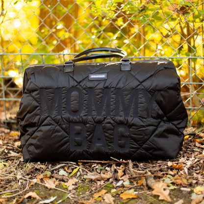 حقيبة أمي كبيرة منفوخة باللون الأسود