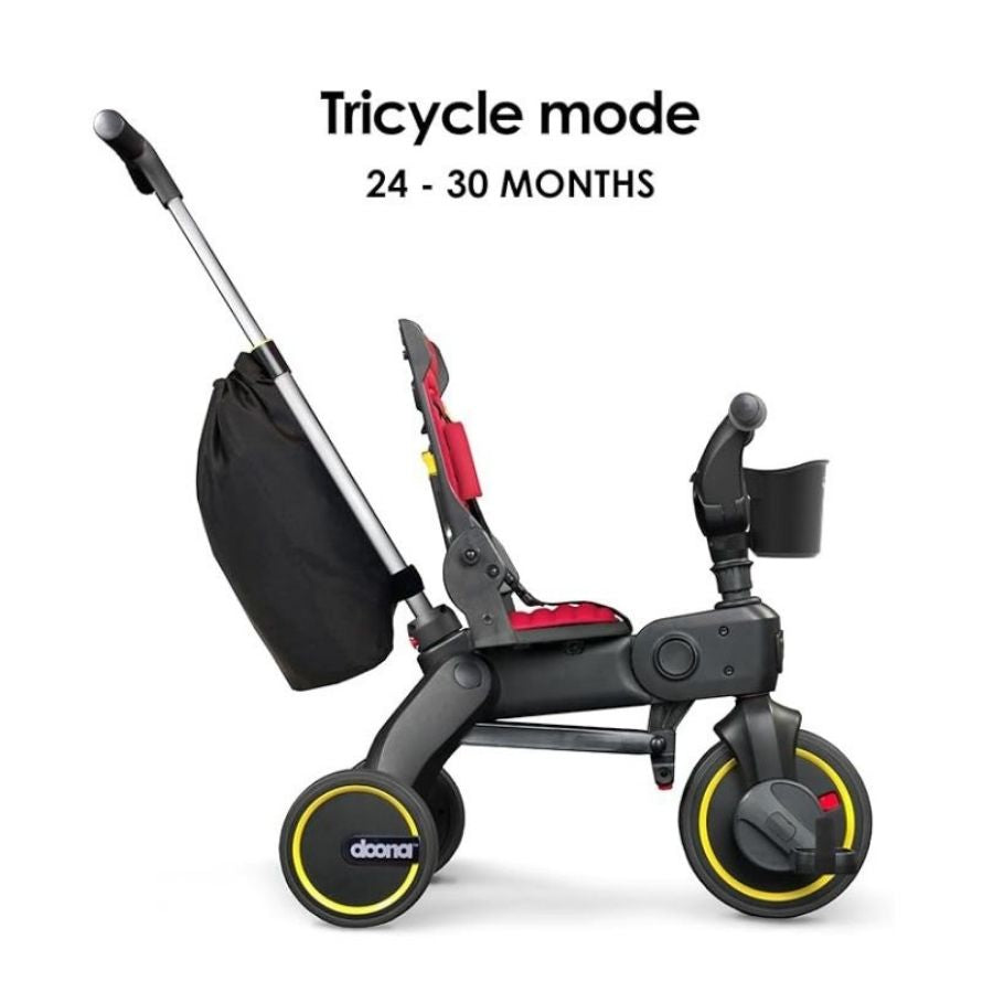 دراجة ثلاثية العجلات Doona Liki Trike S3 المدمجة القابلة للطي - أحمر لهبي