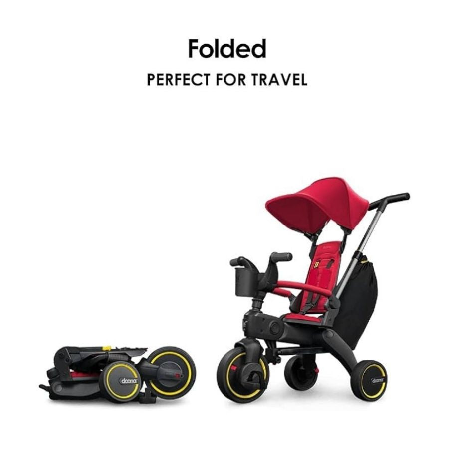 دراجة ثلاثية العجلات Doona Liki Trike S3 المدمجة القابلة للطي - أحمر لهبي