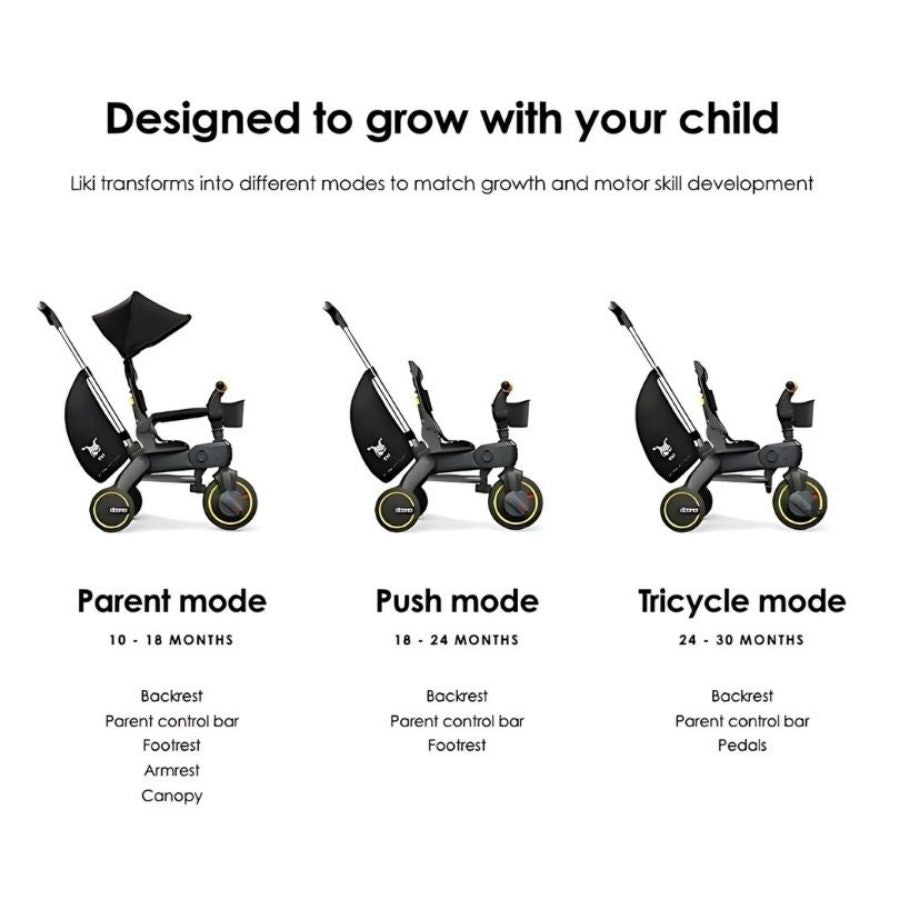 دراجة ثلاثية العجلات Doona Liki Trike S1 المدمجة القابلة للطي - رمادي هاوند