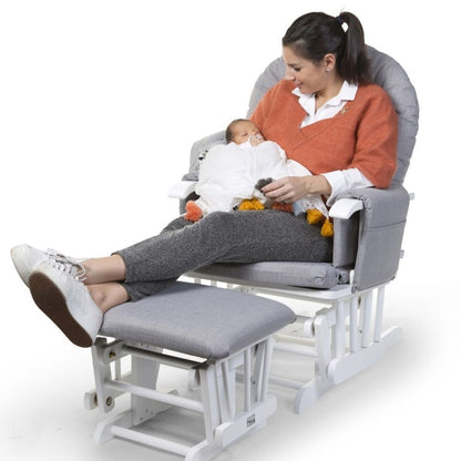 كرسي انزلاقي مع مسند للقدمين رمادي