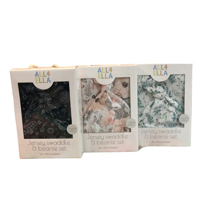 Jersey Swaddle & Beanie Set