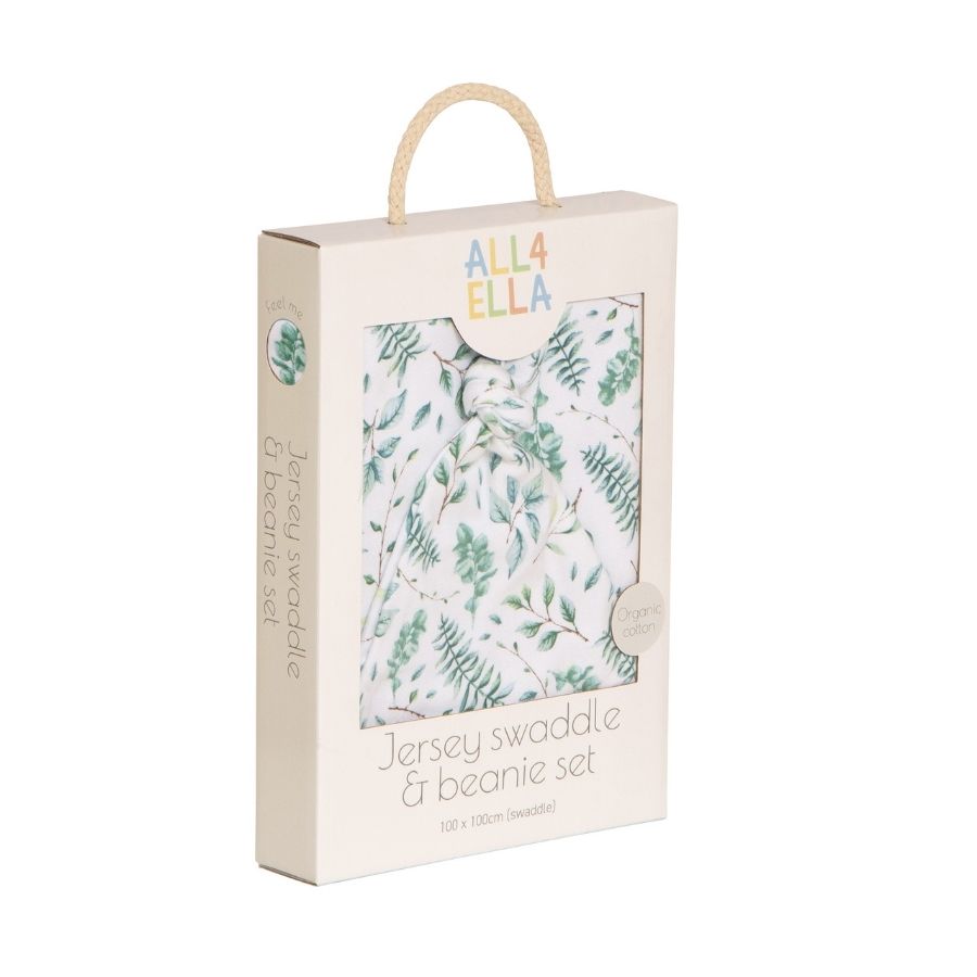 Jersey Swaddle & Beanie Set