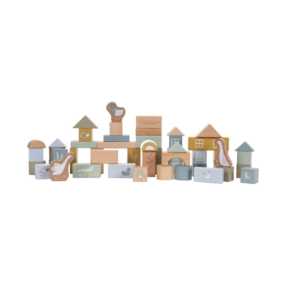 Wooden Building Blocks Blue - Sweet Pea Online Shopping Store