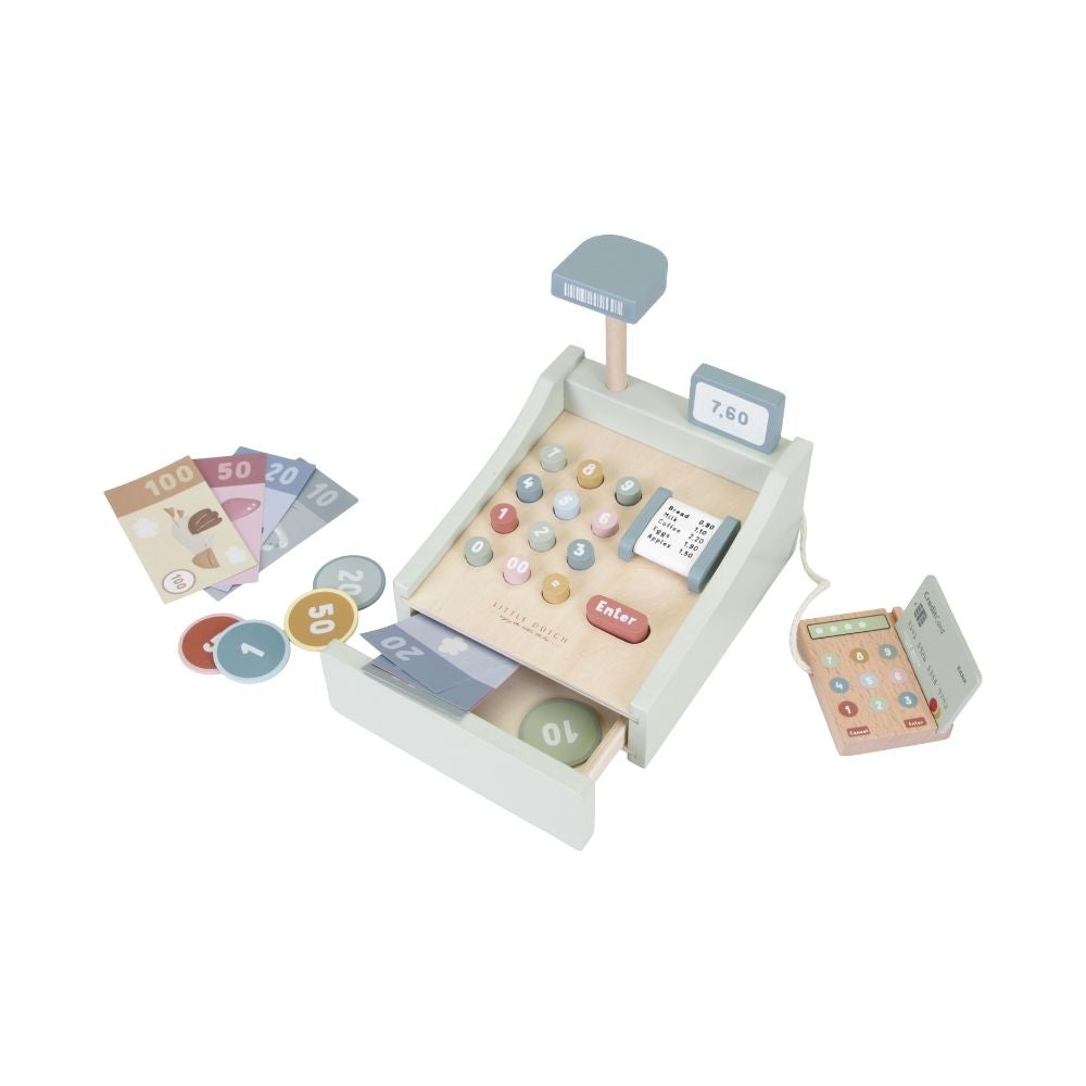 Little Dutch Wooden Toy Cash Register with Scanner - UAE, KSA