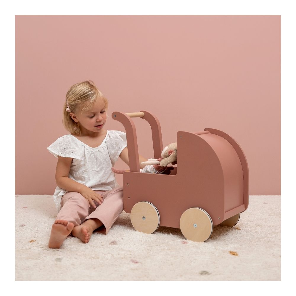 Little Dutch Wooden Doll Pram with Blanket Set 