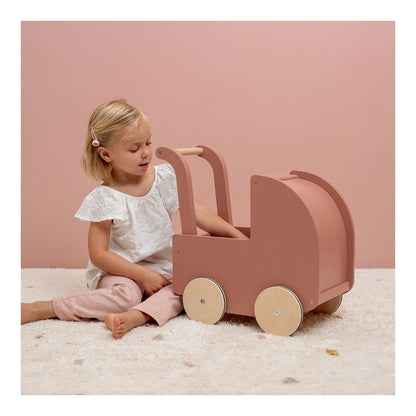 Wooden Doll Pram with Blanket Set