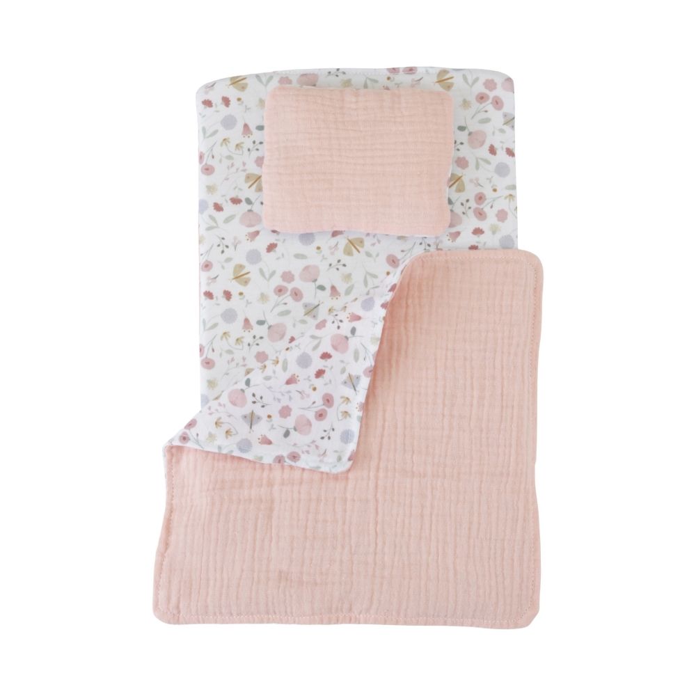 Wooden Doll Pram with Blanket Set