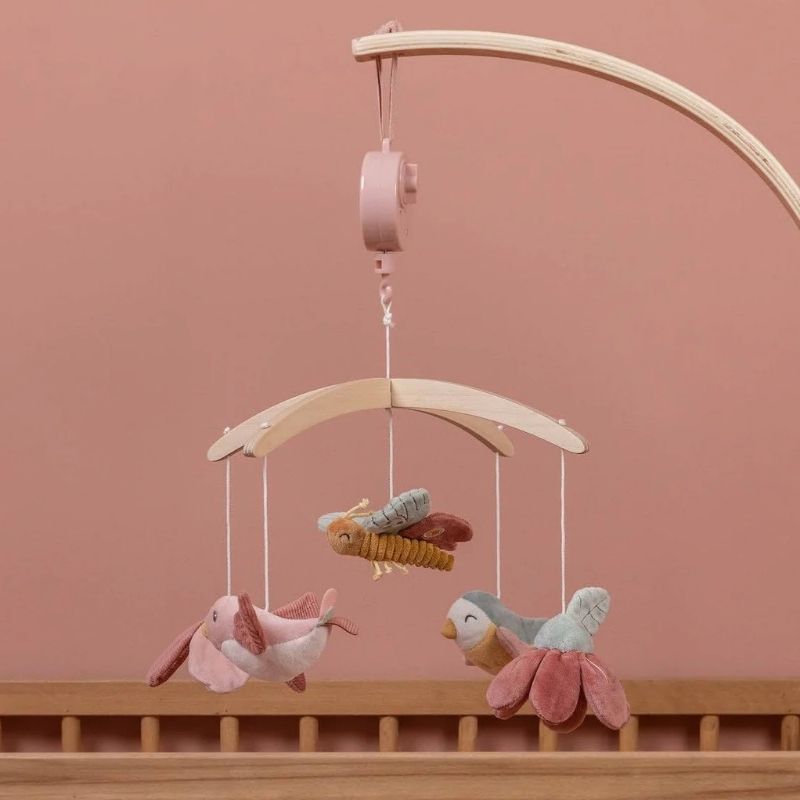 Wooden Music Mobile - Flowers & Butterflies