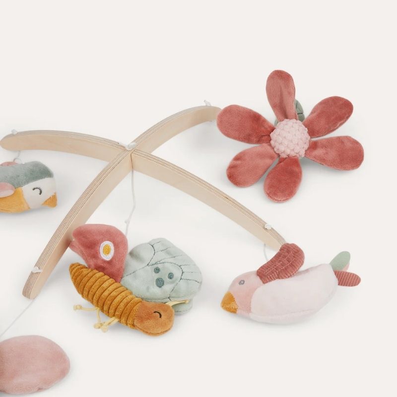 Wooden Music Mobile - Flowers & Butterflies