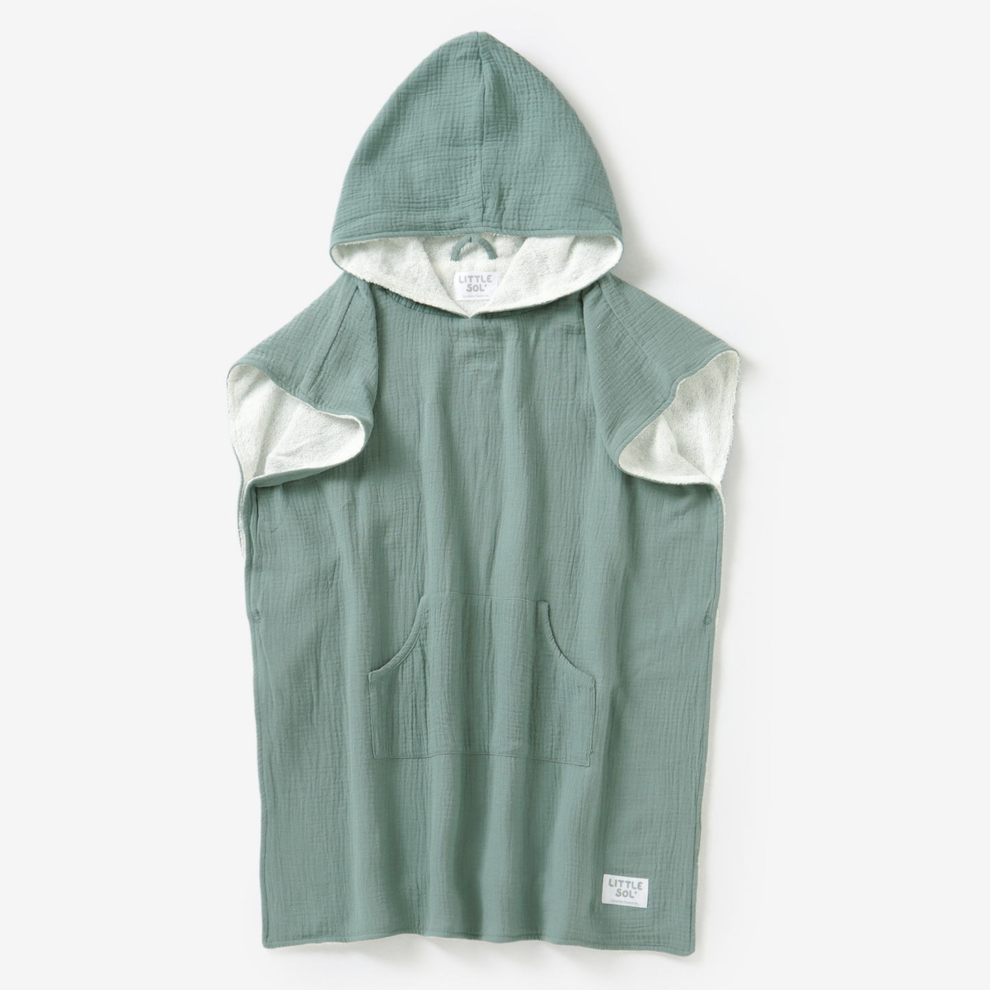 LITTLE SOL+ | Hooded Beach Towel - Ocean Green | Age 6-10