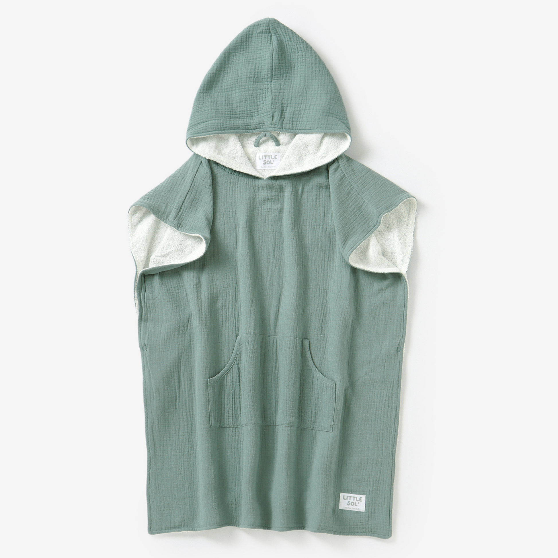 LITTLE SOL+ | Hooded Beach Towel - Ocean Green | Age 6-10