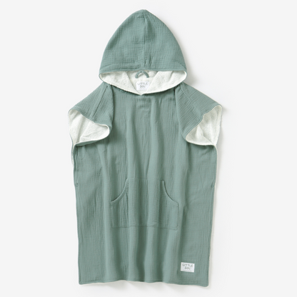 LITTLE SOL+ | Hooded Beach Towel - Ocean Green | Age 6-10