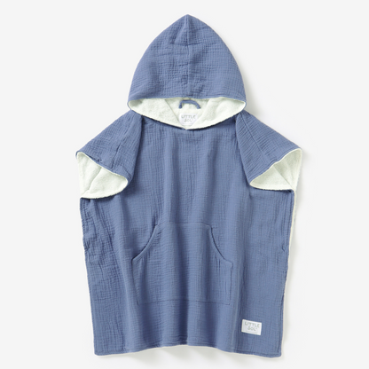 LITTLE SOL+ | Hooded Beach Towel - Sea Blue | Age 2-6