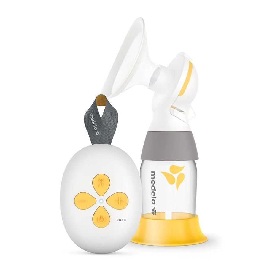 Solo Single Electric Breast Pump Clear Yellow Grey