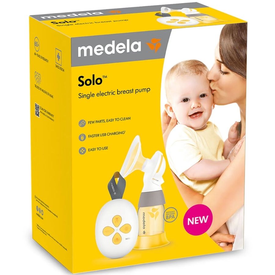 Solo Single Electric Breast Pump Clear Yellow Grey