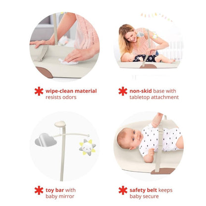 Nursery Style Wipe Clean Changing Pad Oat Beige Brown