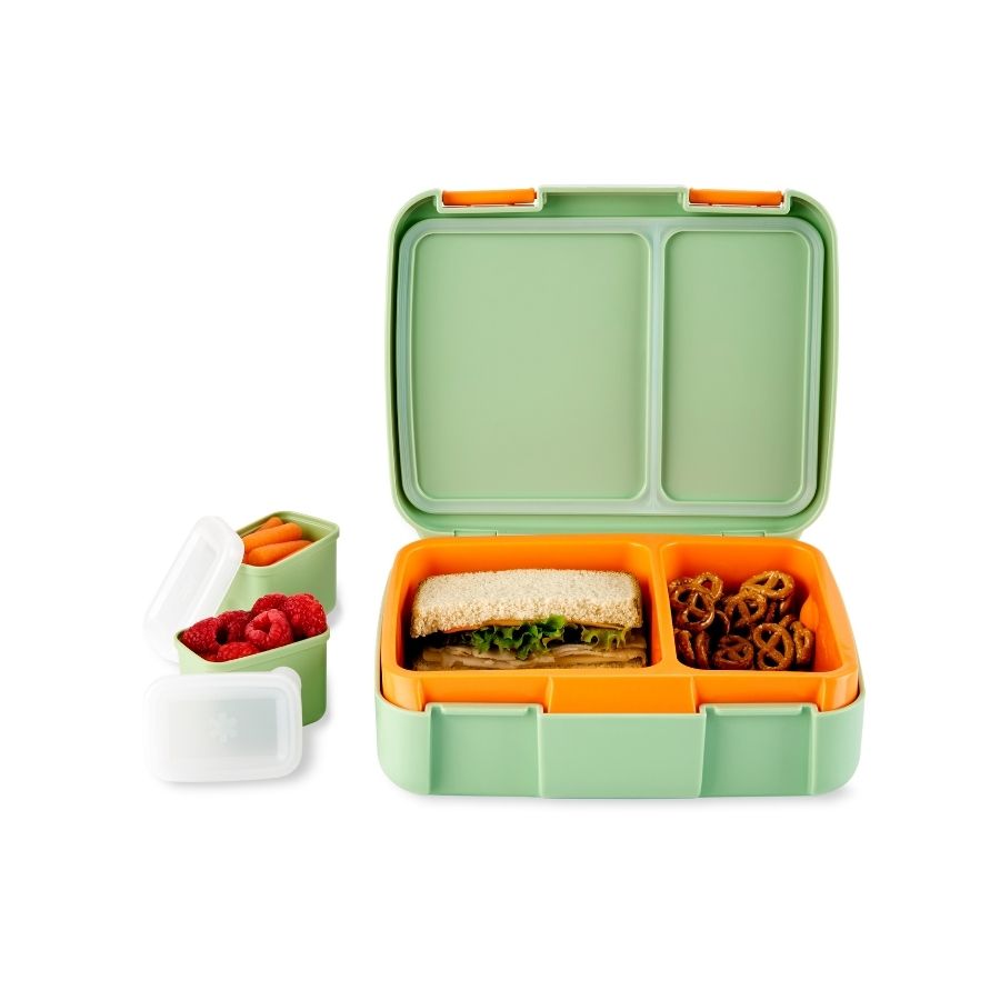 Zoo Bento Box Kids Lunch Container with Multiple Compartments and Leak-Resistant Lid