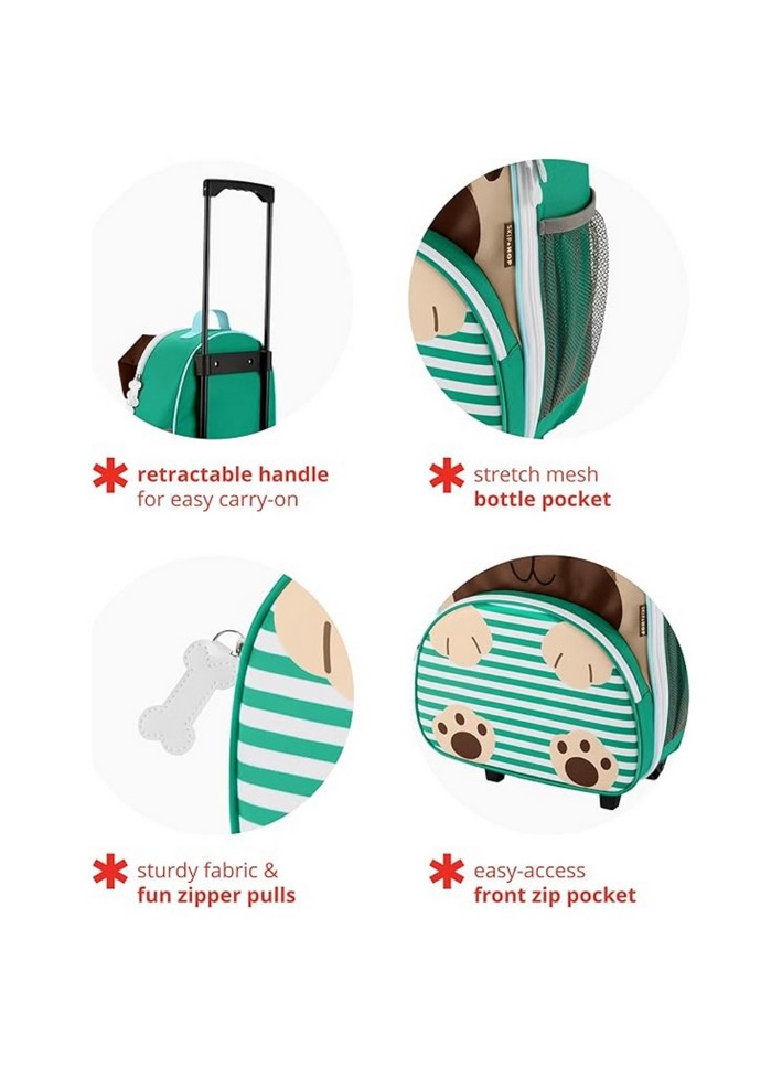 School Luggage Bag with Wheels - Zoo Style
