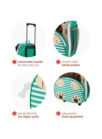 School Luggage Bag with Wheels - Zoo Style