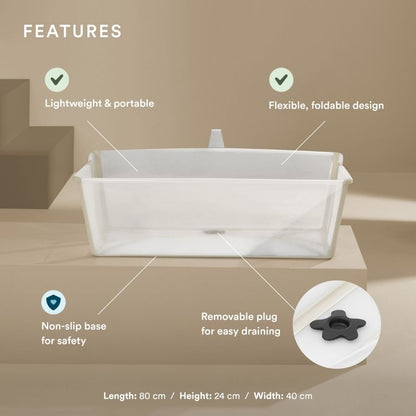 Flexi Bath Collapsible Portable Tub for Adults and Kids, Space-Saving Design