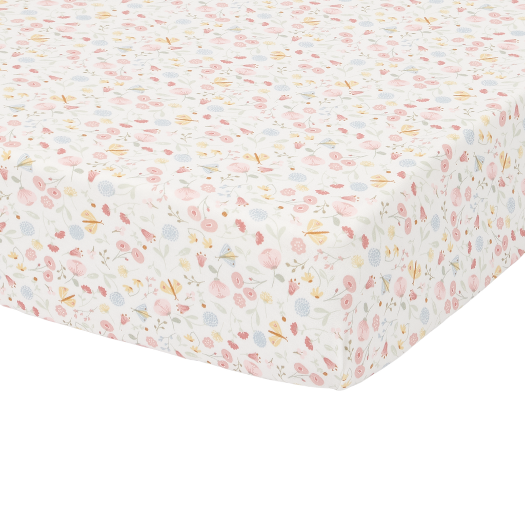 Floral cot online bed fitted sheets
