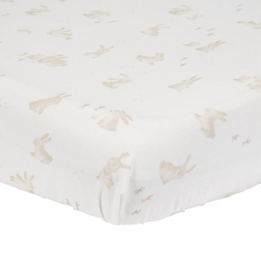 Fitted Cot Sheet Baby Bunny 60x120cm