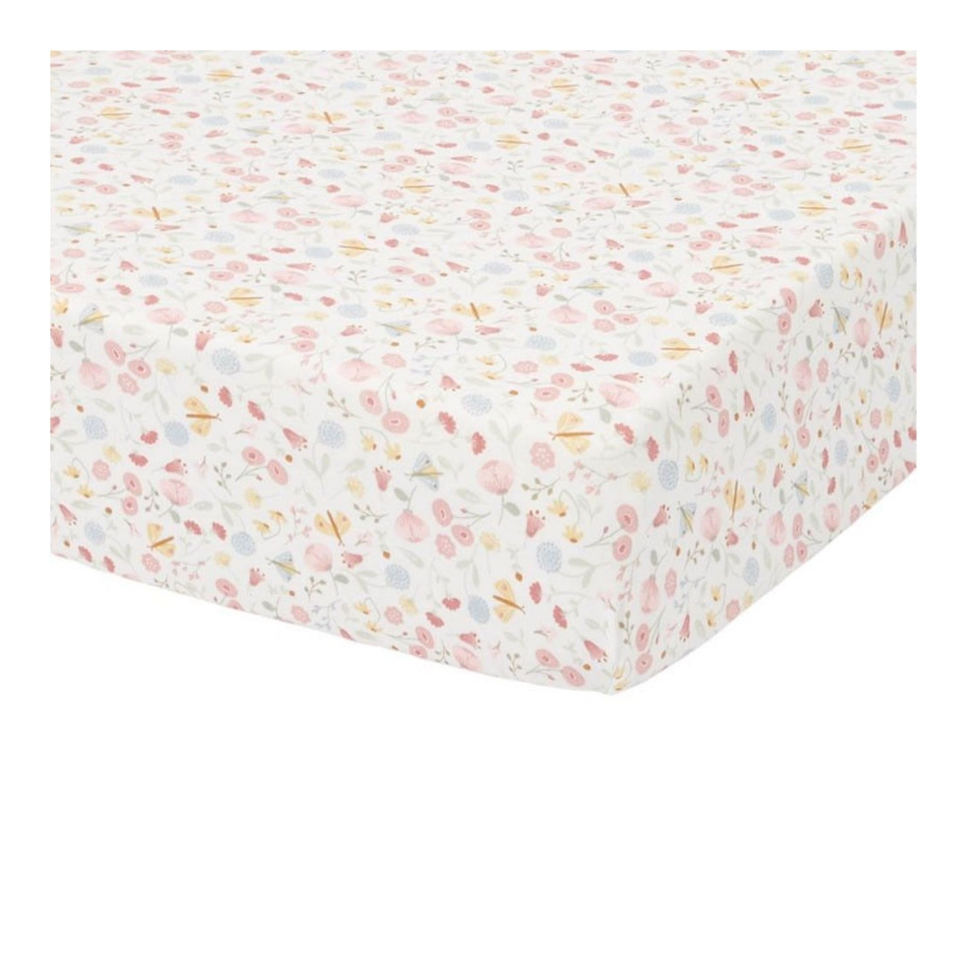 Order online - Fitted Cot Sheet Flowers & Butterflies - Sweet Pea
