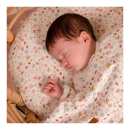 Order online - Fitted Cot Sheet Flowers & Butterflies - Little Dutch