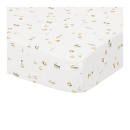Buy Fitted Cot Sheet Sailors Bay White Online | Best Deals