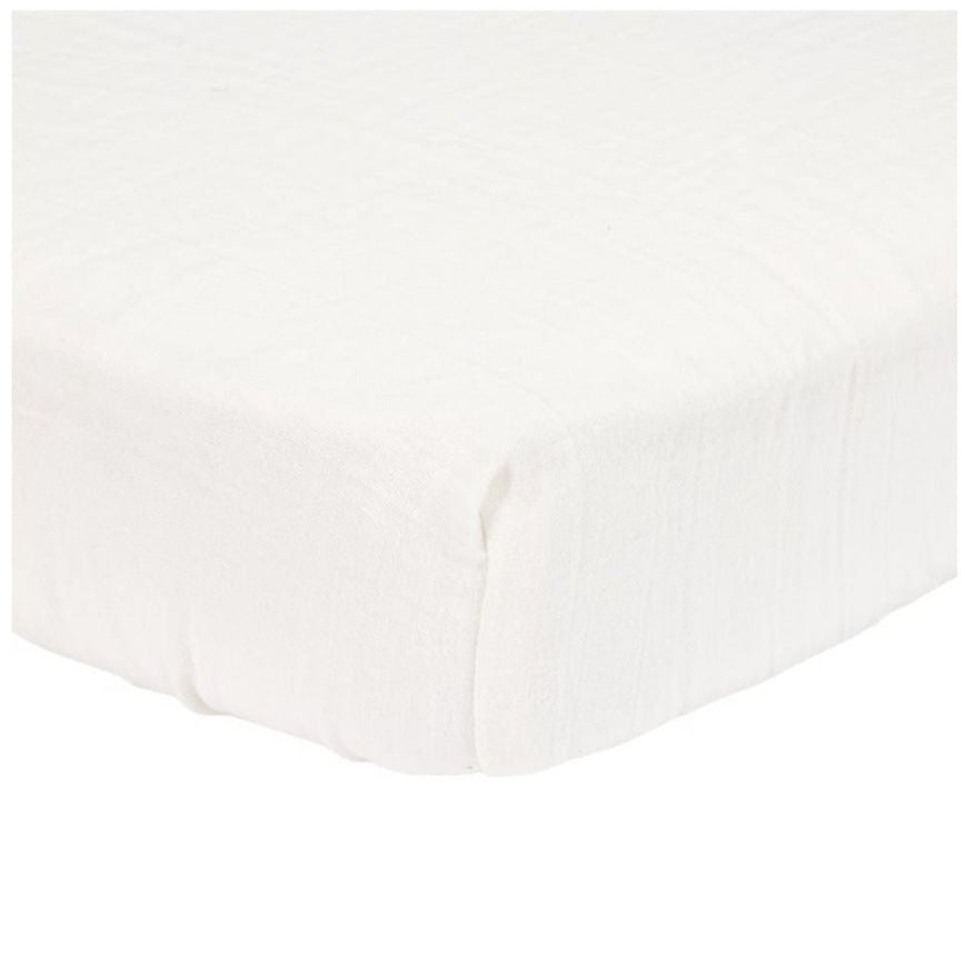Fitted Cot Sheet Muslin Soft White - Perfect Blend of Softness