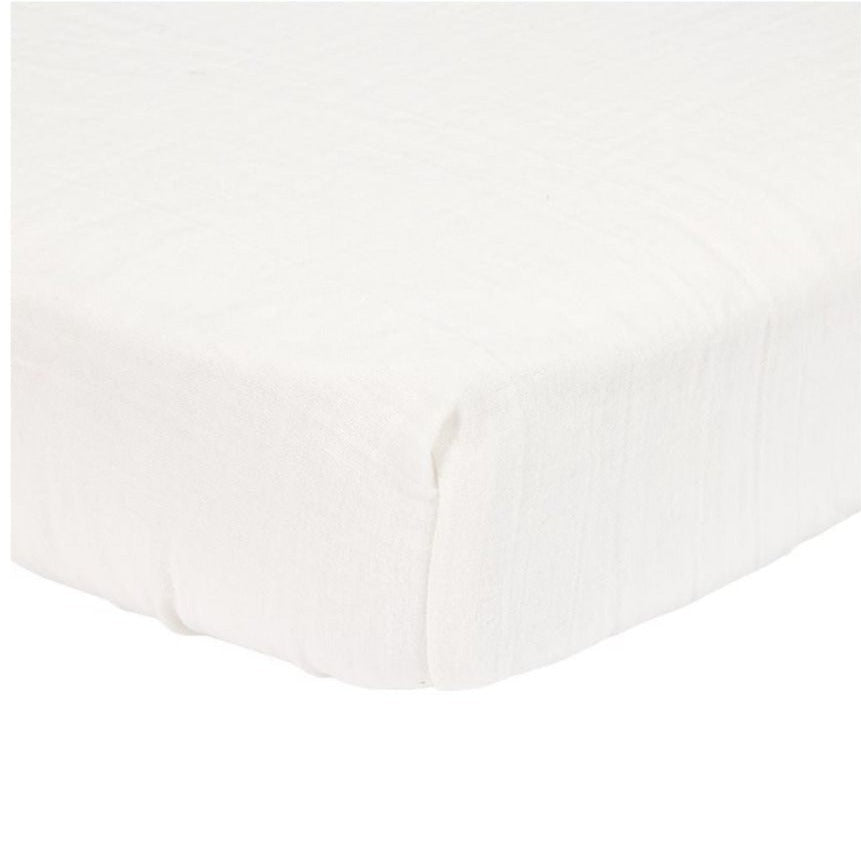 Little Dutch Soft  Fitted Bassinet Sheet Muslin Soft White