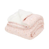 Soft Fabric Cot Blanket Little Pink Flowers - Easy to Fold