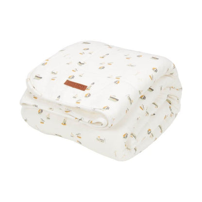 Shop Baby Cot Blanket Sailors Bay White - Sweet Pea