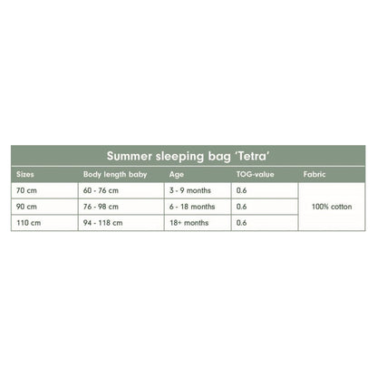 Buy Cotton Summer Sleeping Bag 70 cm Flowers & Butterflies Product Details