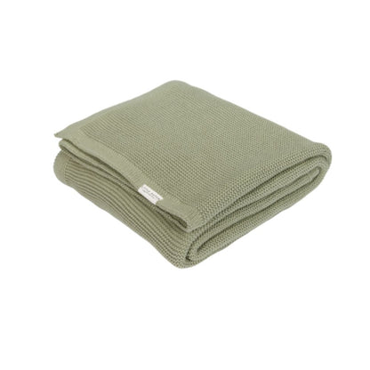 Knitted Bassinet Blanket Olive