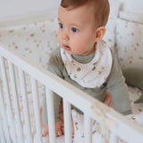Baby Wearing Little Dutch Bandana Bib from the Sailors Bay White collections