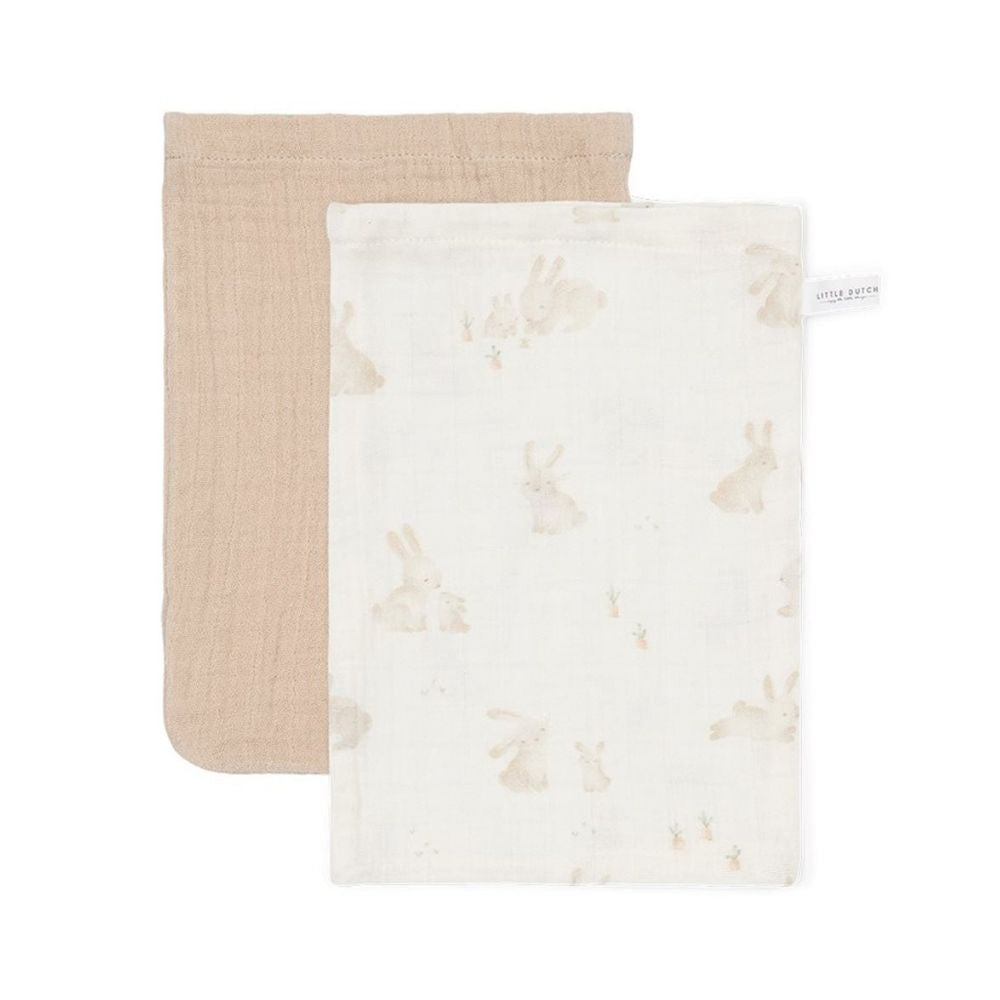 Washcloths Set Muslin Baby Bunny / Beige - Sweet Pea