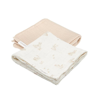 Little Dutch Swaddles Set Muslin Baby Bunny / Beige 70x70cm