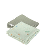 Swaddles Set Muslin Little Farm / Olive 70 x 70 cm