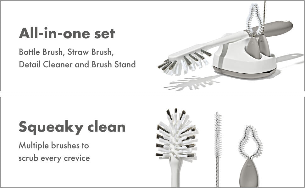 Water Bottle and Straw Cup Cleaning Set Brush Set - PEBBLE